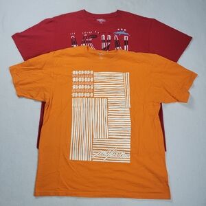 Vintage Y2K Miskeen Originals T-Shirt Men's Size 3XL Red Orange Lot of 2